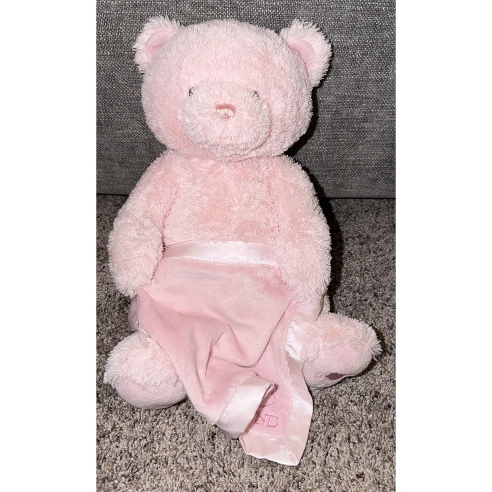 Gund‎ Baby My First pink Teddy Bear Peek A Boo Animated moving Stuffed Animal